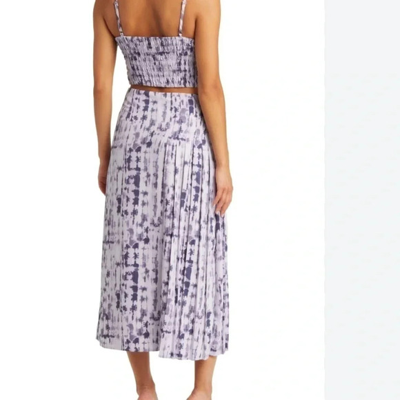 NWOT. Open Edit Pleated Midi Skirt Purple Tie Dye Size XS. Measurements in pics - Picture 2 of 11